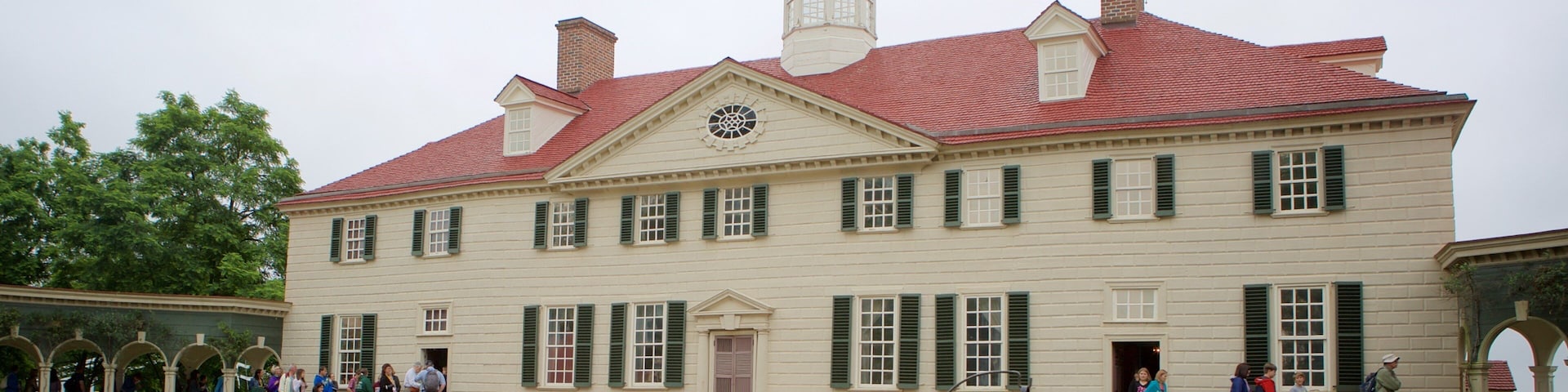 George Washington\'s Mount Vernon caracterizando elementos de patrimônio e uma casa