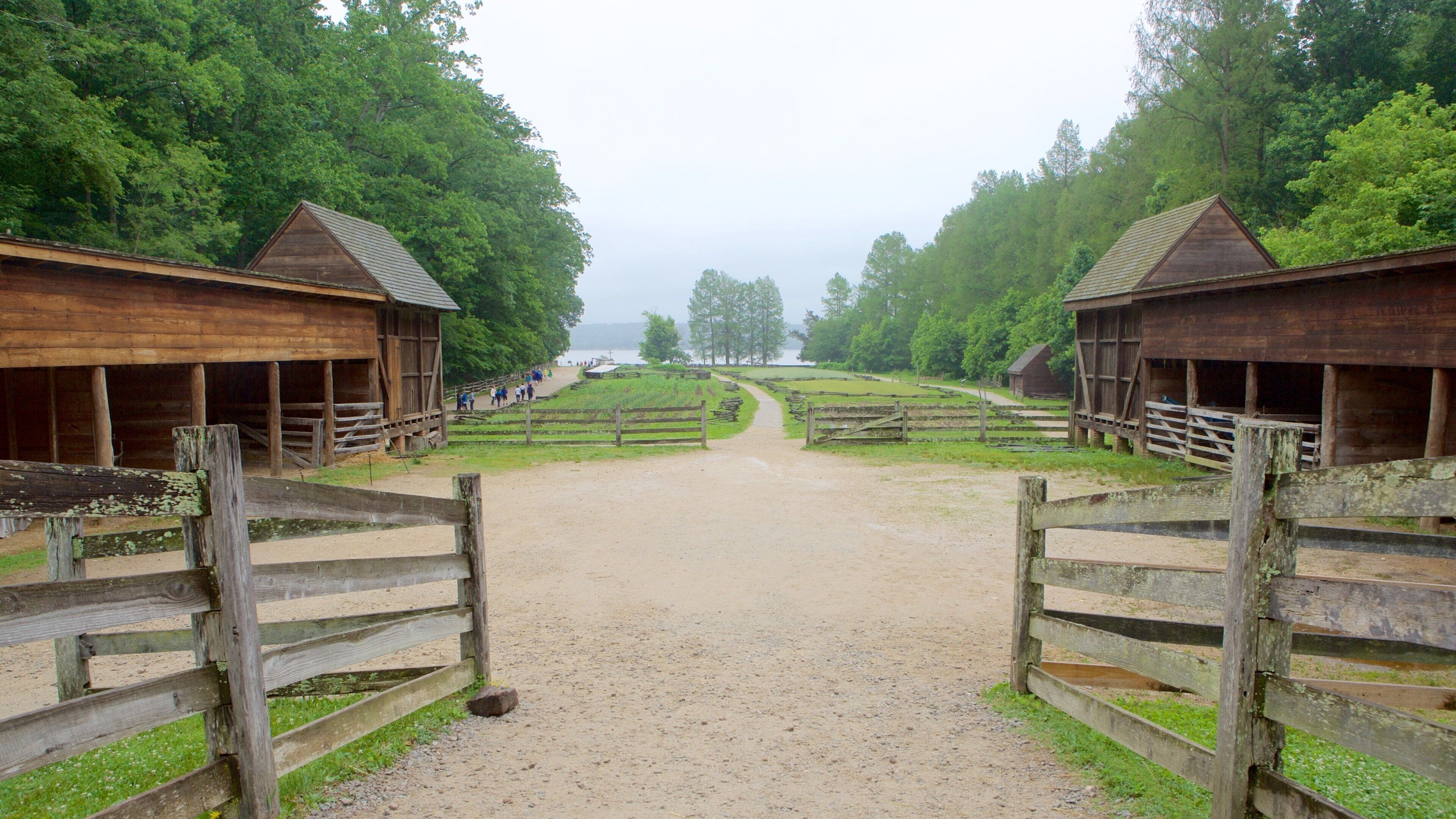 George Washingtons Mount Vernon som viser kulturarvsgenstande, fredfyldte omgivelser og en have