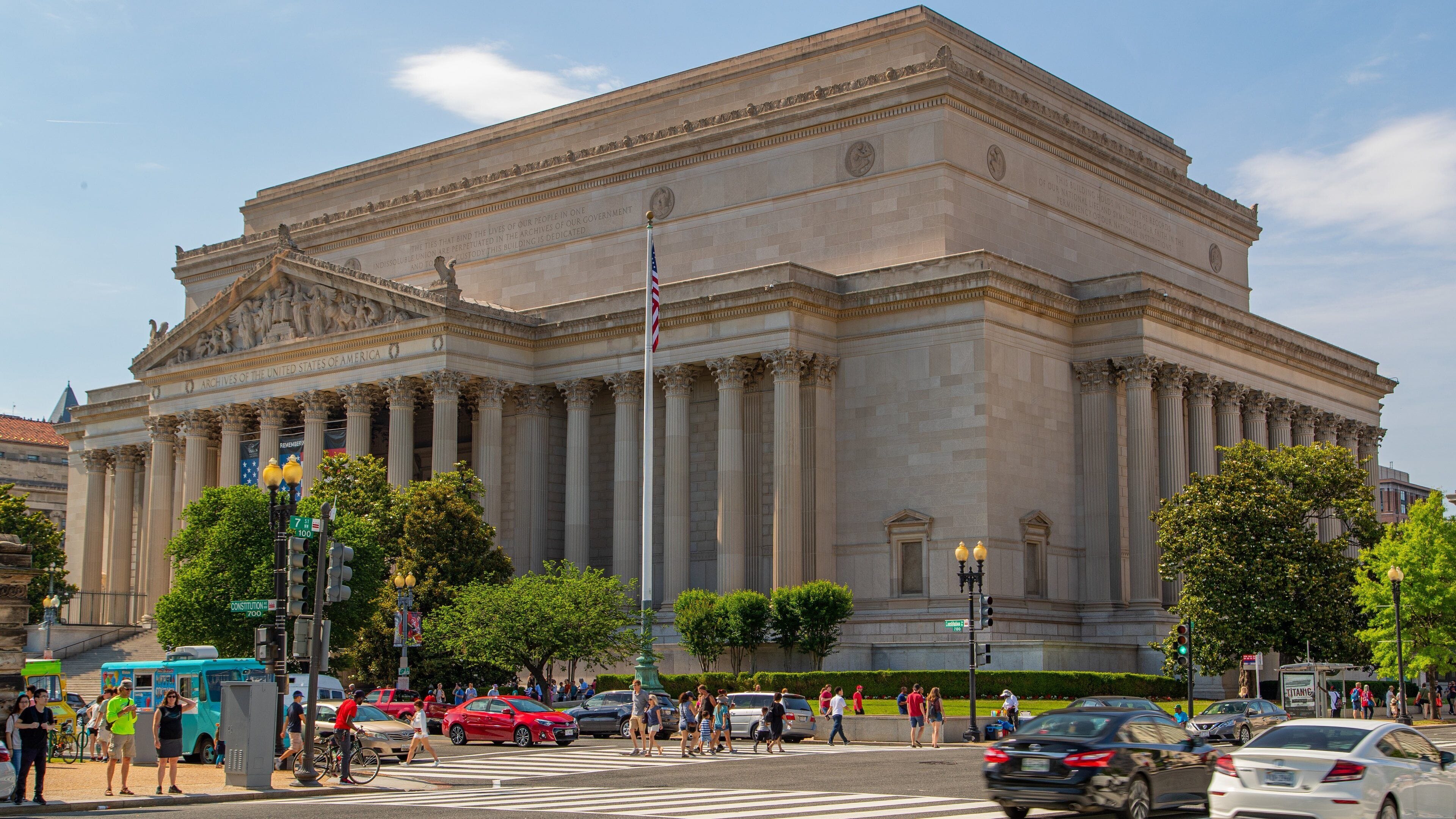 National Archives showing heritage architecture and an administrative buidling