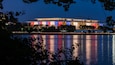 Kennedy Center showing a river or creek, modern architecture and night scenes