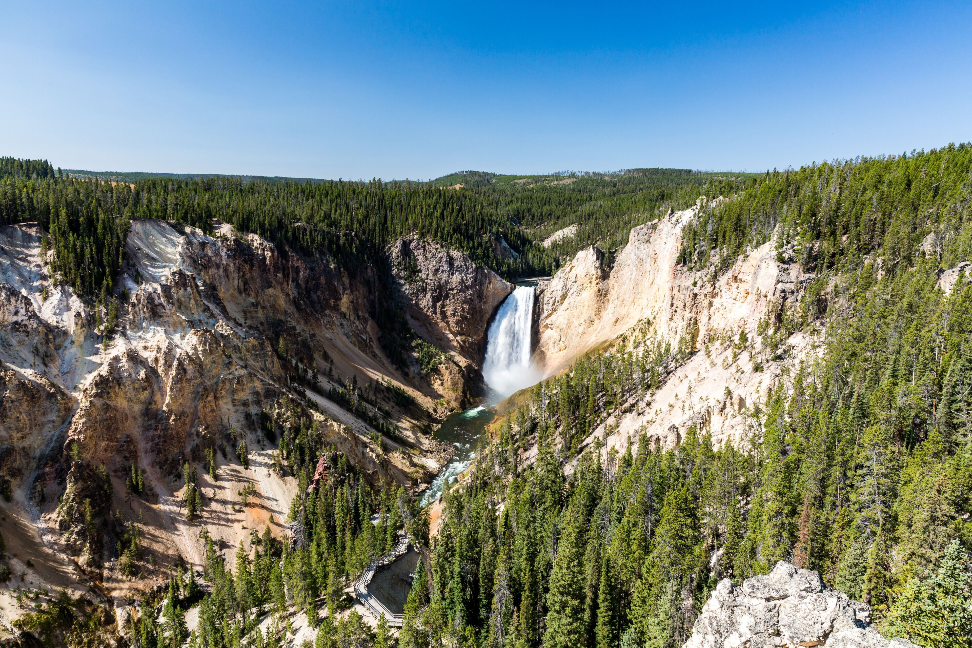 Lower Yellowstone Falls in the Yellowstone National Park, USA