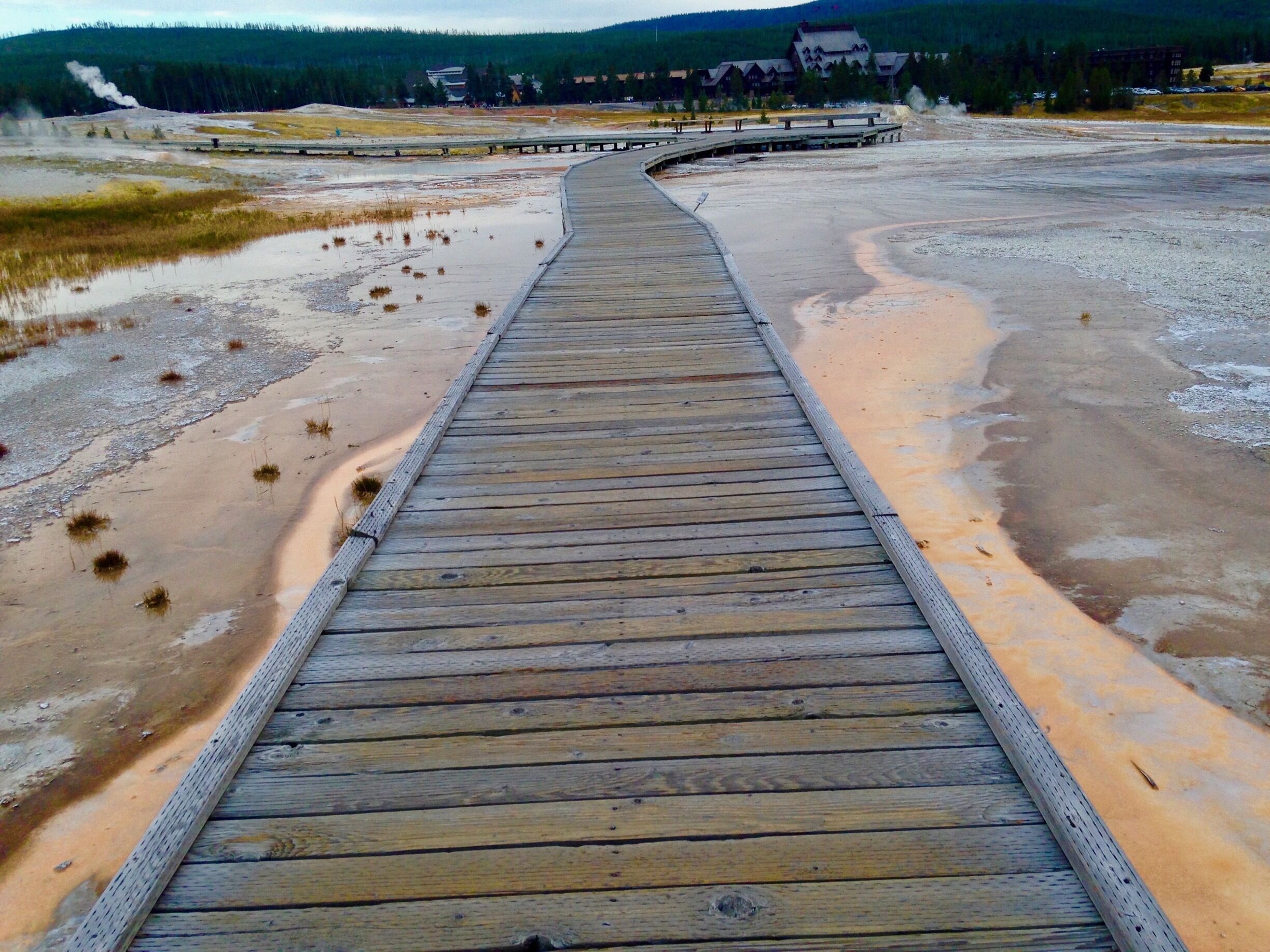 It’s spectacular to think about the process while building a walking bridge through Yellowstone hot springs, basins and geysers.