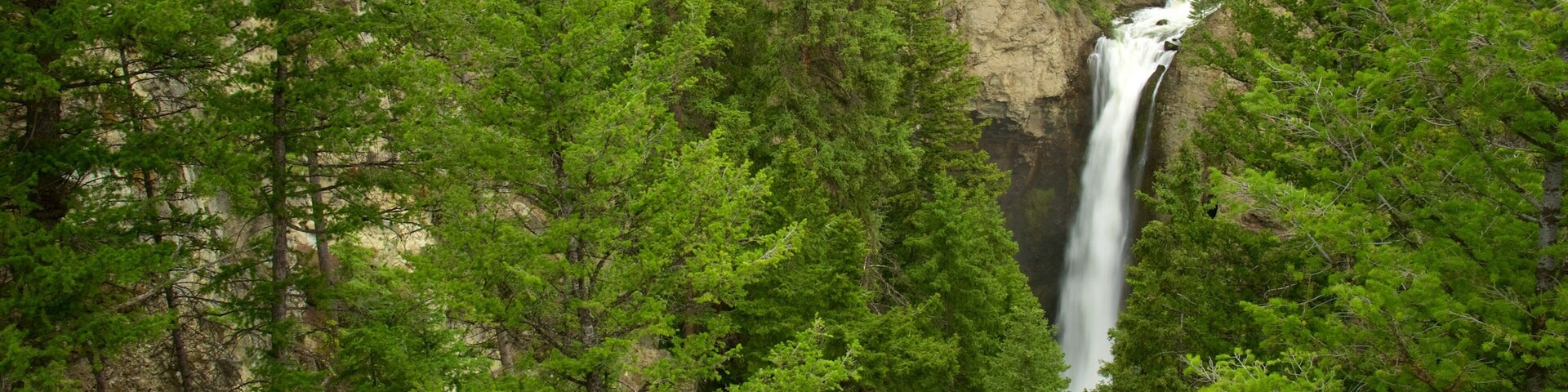 Tower Fall which includes a waterfall