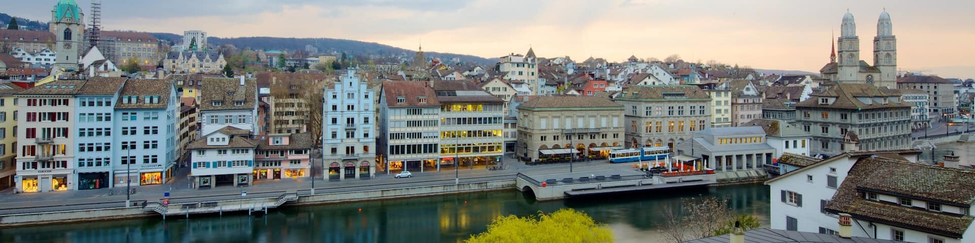 Lindenhof which includes a sunset and heritage architecture