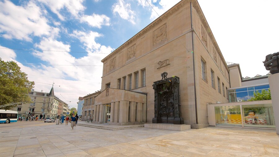Kunsthaus Zurich featuring a square or plaza and heritage architecture