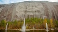 Scenic view of Stone Mountain Park featuring granite face and serene fountains in Stone Mountain, Georgia