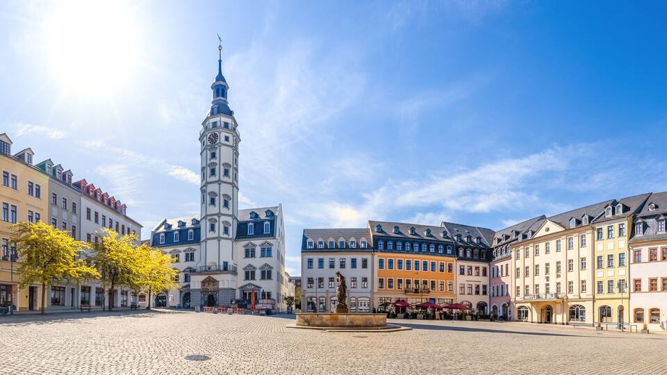 Rathausturm, Marktplatz, Gera, Thüringen, Deutschland