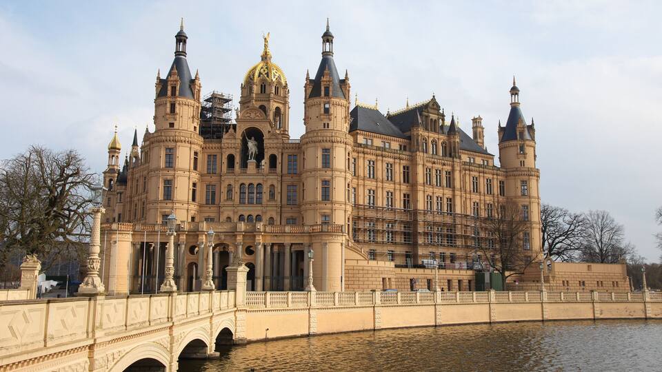 Schwerin Castle in Schwerin, Mecklenburg-Vorpomm ern, Germany.