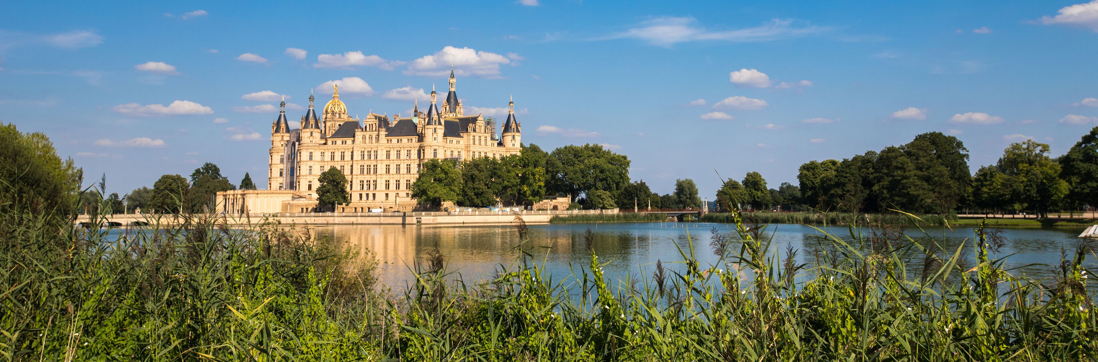 castle schwerin in germany in the summer
