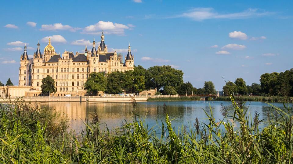 castle schwerin in germany in the summer