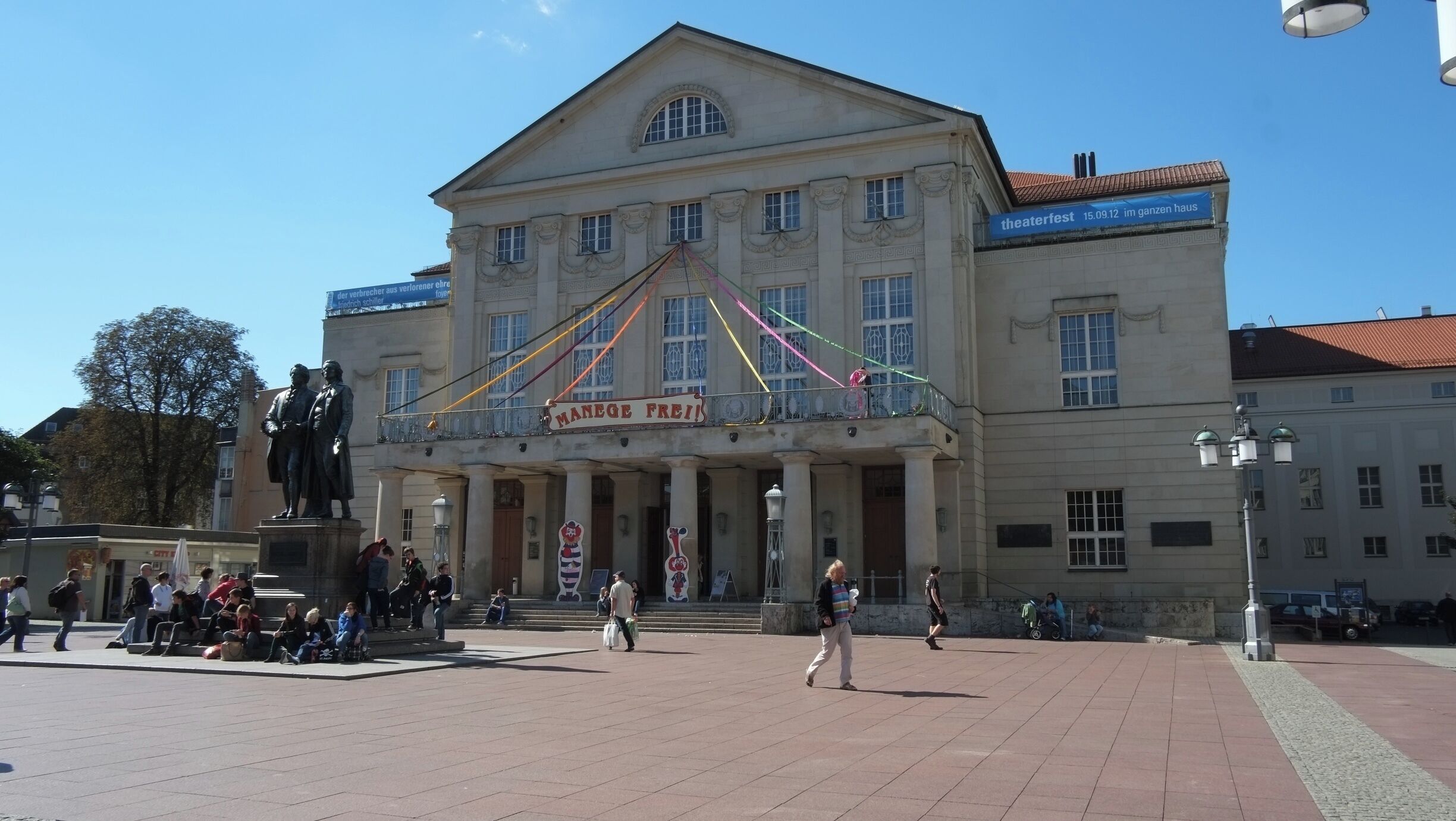 Weimar, city, Thuringia Land (state), eastern Germany. Weimar lies along the Ilm River, just east of Erfurt. First mentioned in documents in 975 as Wimare, it was declared a town in 1254 and was chartered in 1348. Ruled by the counts of Weimar-Orlamünde from 1247 to 1372, it then passed to the Saxon house of Wettin and became the capital of the duchy of Saxe-Weimar in 1547 and of the grand duchy of Saxe-Weimar-Eisenach in 1815 (until 1918). The German National Assembly, forming the constituent national representative body of the German Republic, which was created after the revolution of 1918–19, met in the city from February 6, 1919, and the constitution of the new republic (known commonly as the Weimar Republic and lasting until 1933) was drawn up there. Weimar was the capital of Thuringia from 1920 to 1948.