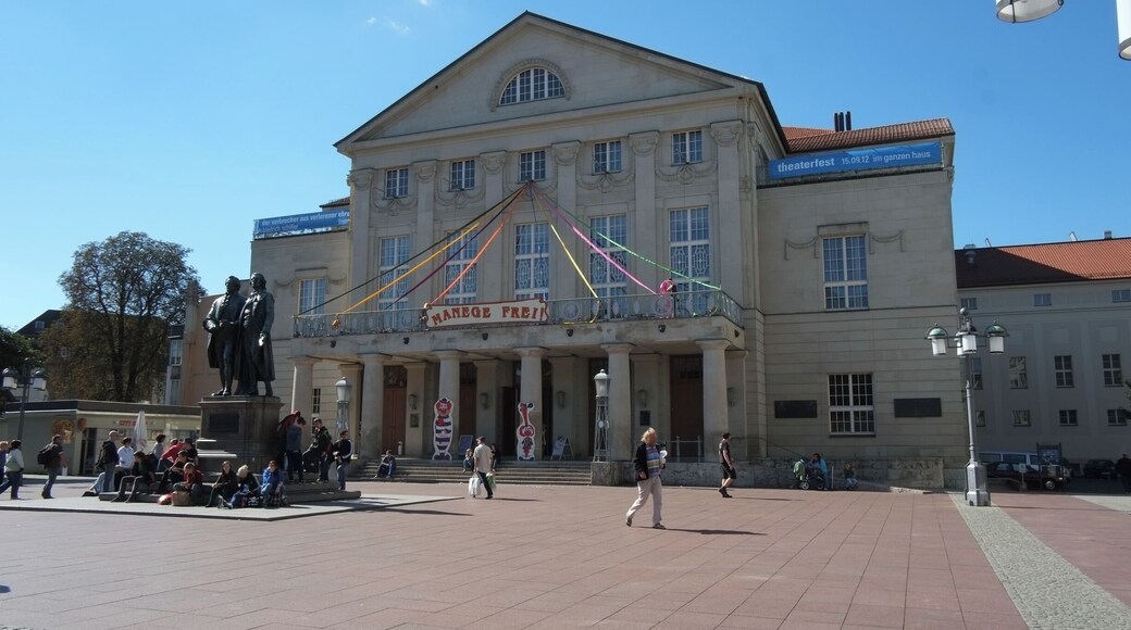 Weimar, city, Thuringia Land (state), eastern Germany. Weimar lies along the Ilm River, just east of Erfurt. First mentioned in documents in 975 as Wimare, it was declared a town in 1254 and was chartered in 1348. Ruled by the counts of Weimar-Orlamünde from 1247 to 1372, it then passed to the Saxon house of Wettin and became the capital of the duchy of Saxe-Weimar in 1547 and of the grand duchy of Saxe-Weimar-Eisenach in 1815 (until 1918). The German National Assembly, forming the constituent national representative body of the German Republic, which was created after the revolution of 1918–19, met in the city from February 6, 1919, and the constitution of the new republic (known commonly as the Weimar Republic and lasting until 1933) was drawn up there. Weimar was the capital of Thuringia from 1920 to 1948.