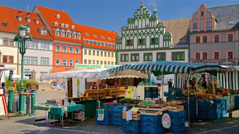 Weimar qui includes marchés et patrimoine historique