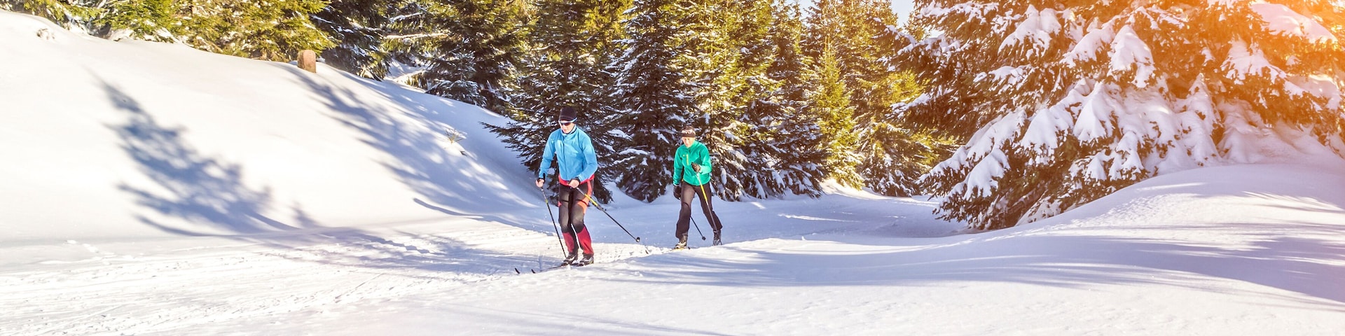 Langlaufen in Winterlandschaft