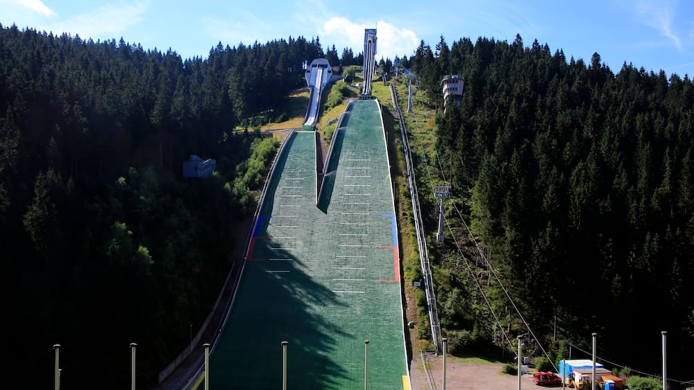Skispringen, Oberhof, Thüringen, Deutschland, Europa --
Ski jumping, Oberhof, Thuringia, Germany, Europe