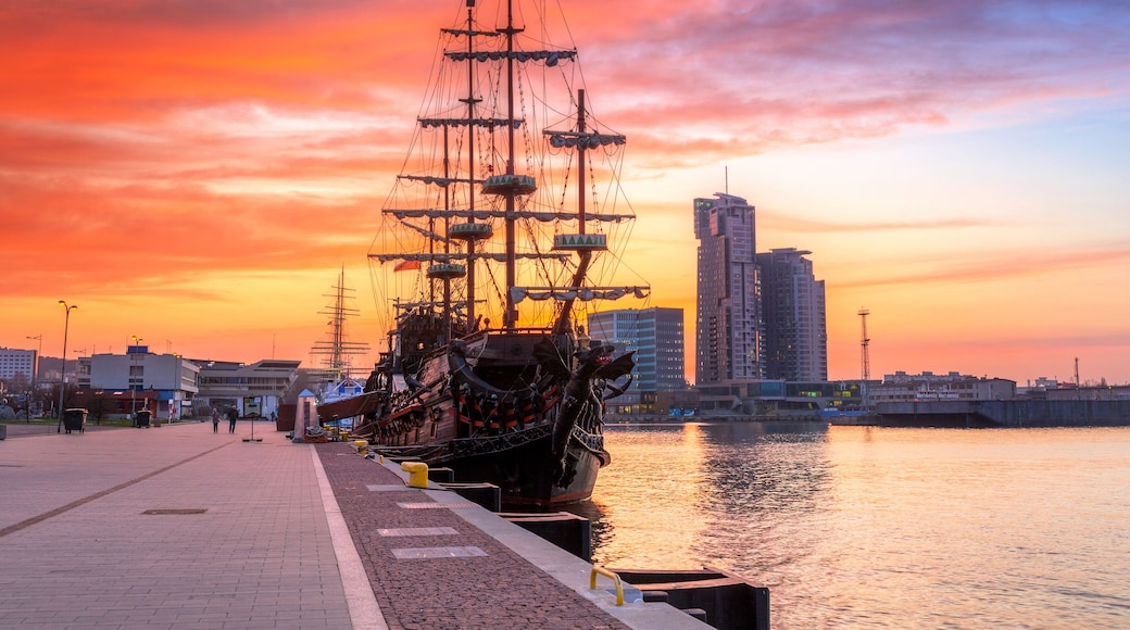 Sunset in Gdynia city at Baltic sea, Poland; Shutterstock ID 404755246
