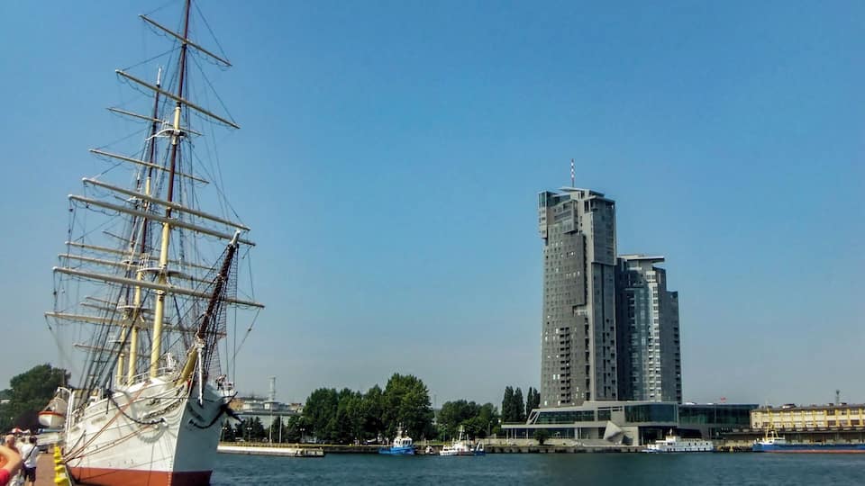 Beautiful tall ship, open as a visitor attraction in Gdynia.