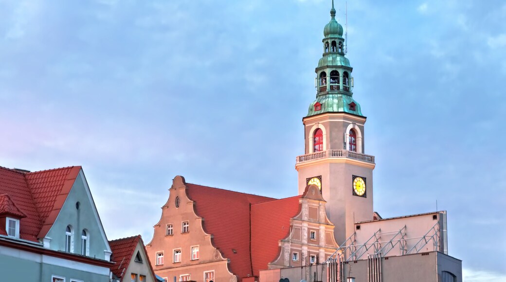 Sights of Poland. Neo - Gothic hall town in Olsztyn. Monuments in old town.
