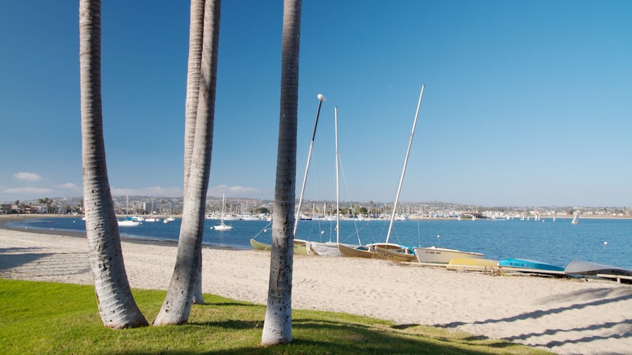 Mission Beach featuring a bay or harbor, general coastal views and a beach