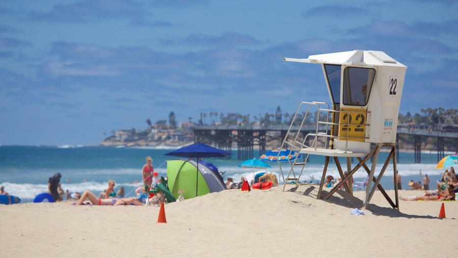Pacific Beach Park featuring a beach and general coastal views