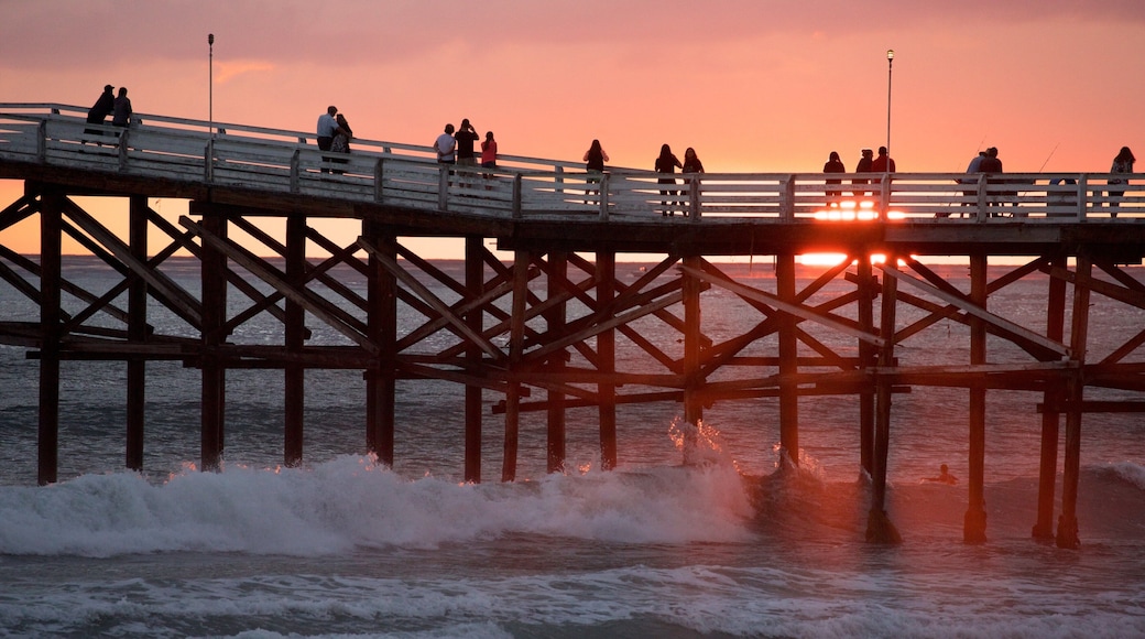 Pacific Beach Park which includes a sandy beach and a sunset