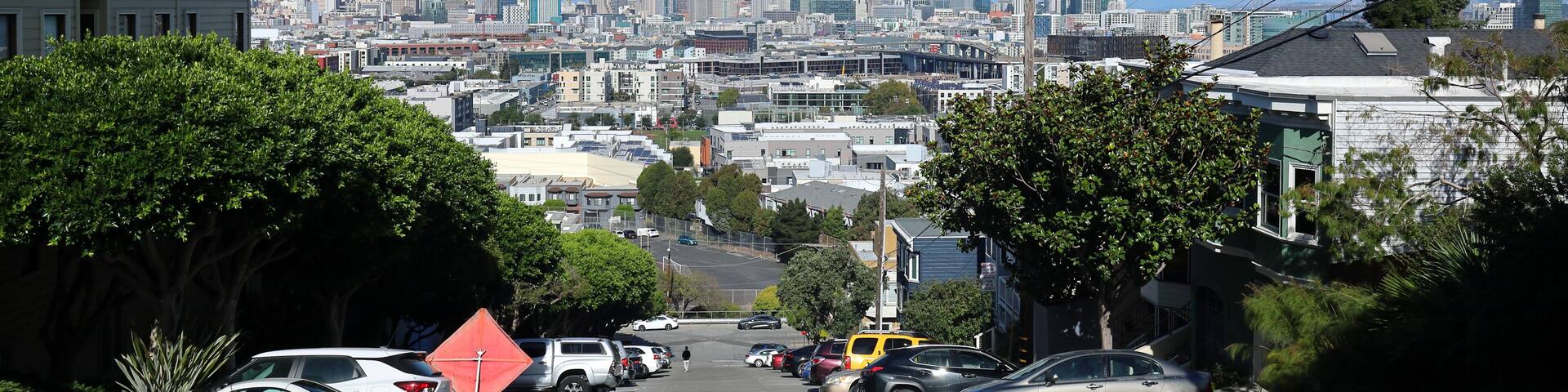 San Francisco panoramic view of the downtown skyline from Potrero hill.