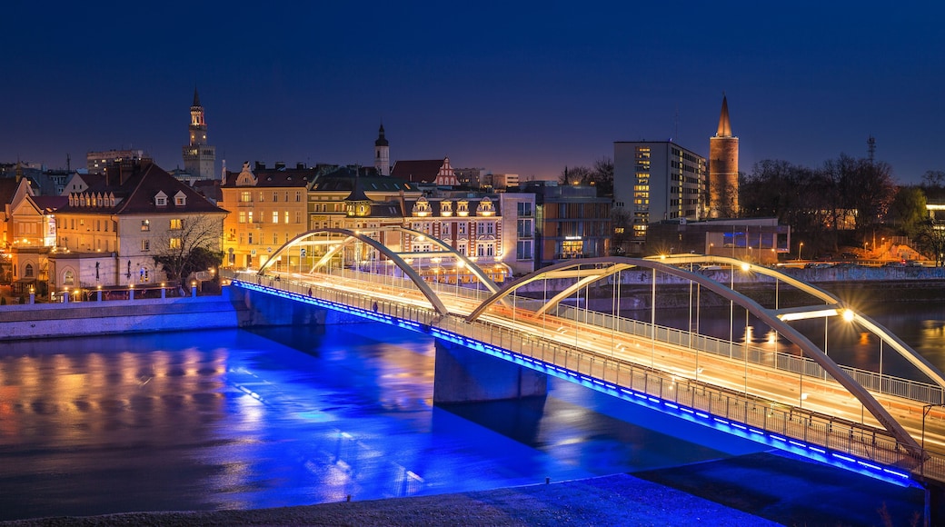 Opole city Silesia Poland with night and day photography, Nocą miasto śląsk.
