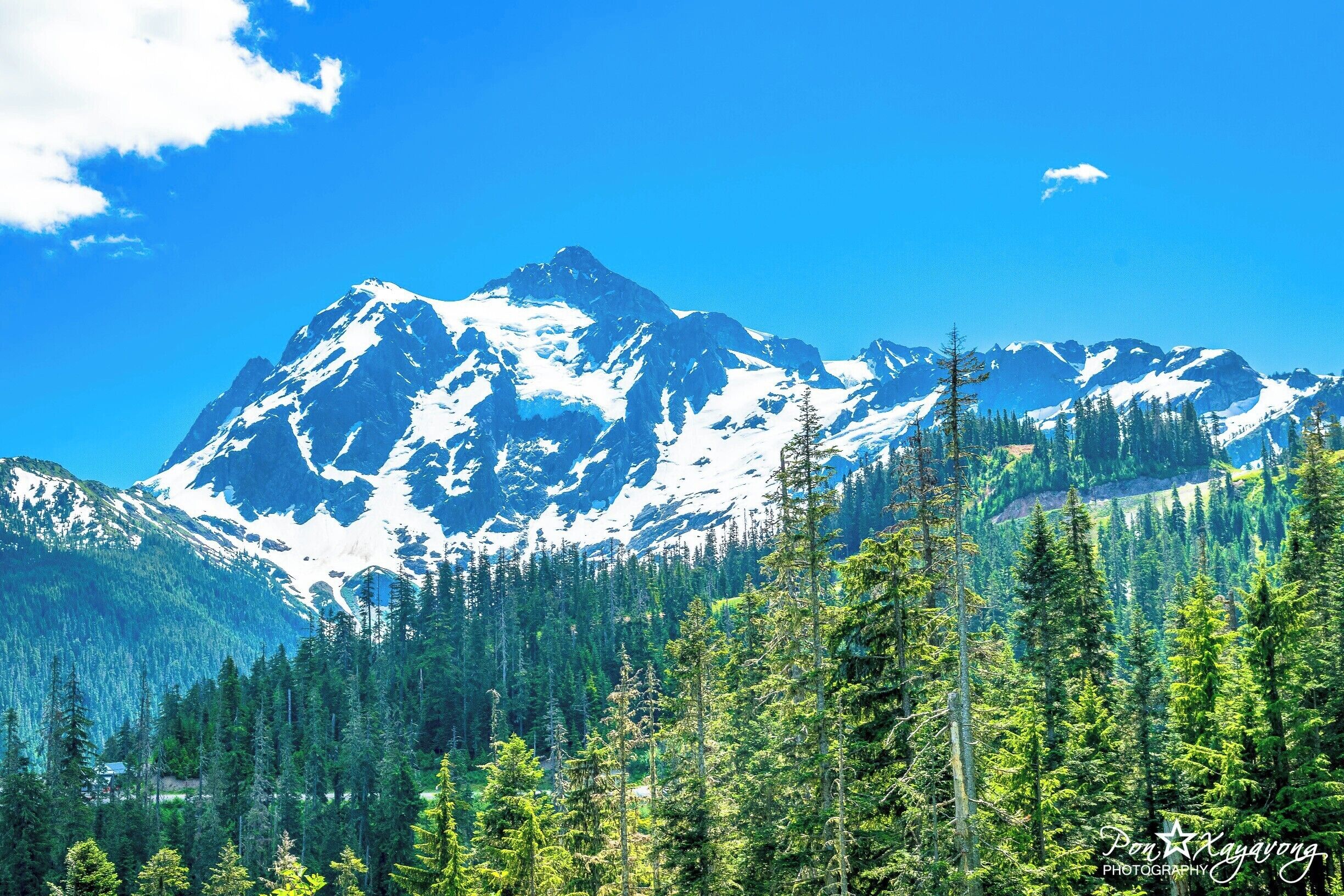 Beautiful view from the top of the Mt. Baker ski and visitor area