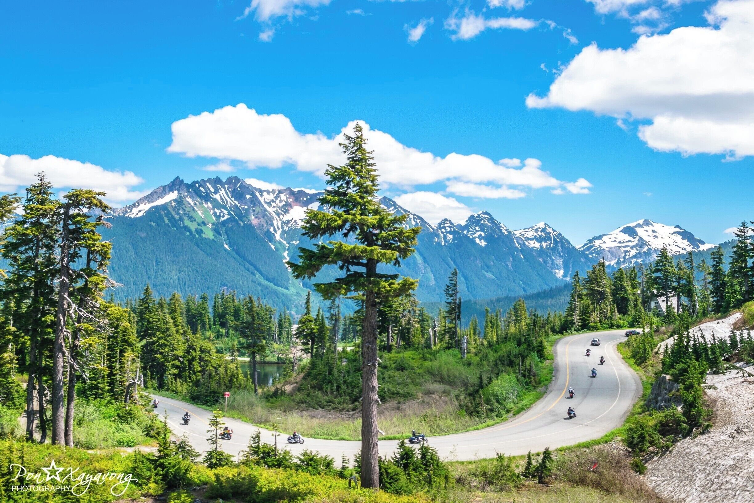 Beautiful view from the top of the Mt. Baker ski and visitor area