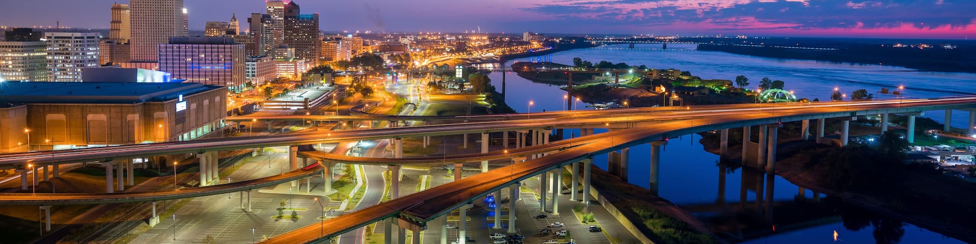 Aerial view of downtown Memphis
