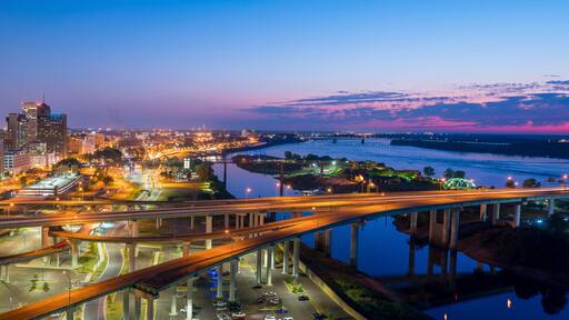 Aerial view of downtown Memphis