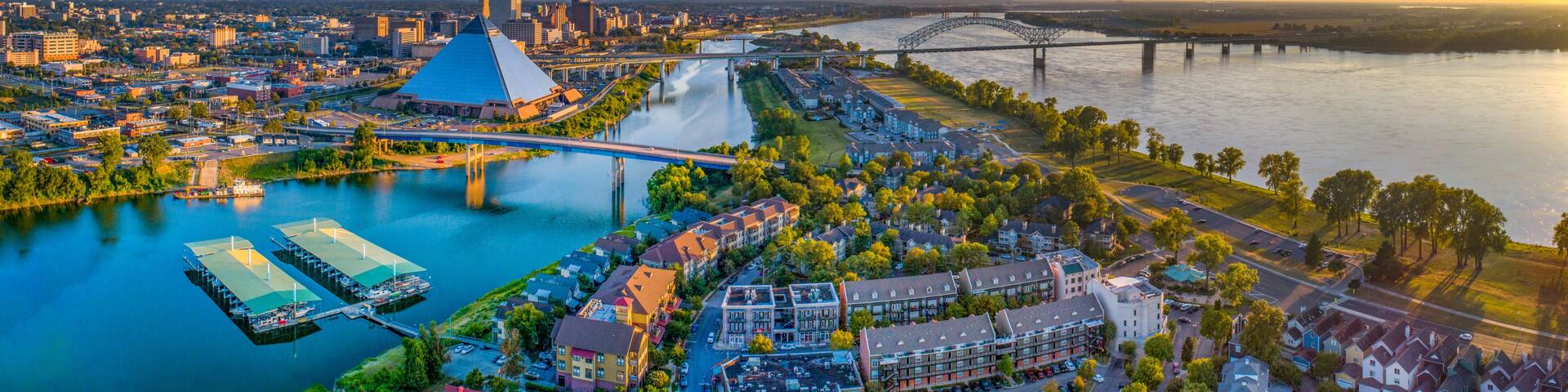 Memphis Tennessee TN Downtown Drone Skyline Aerial