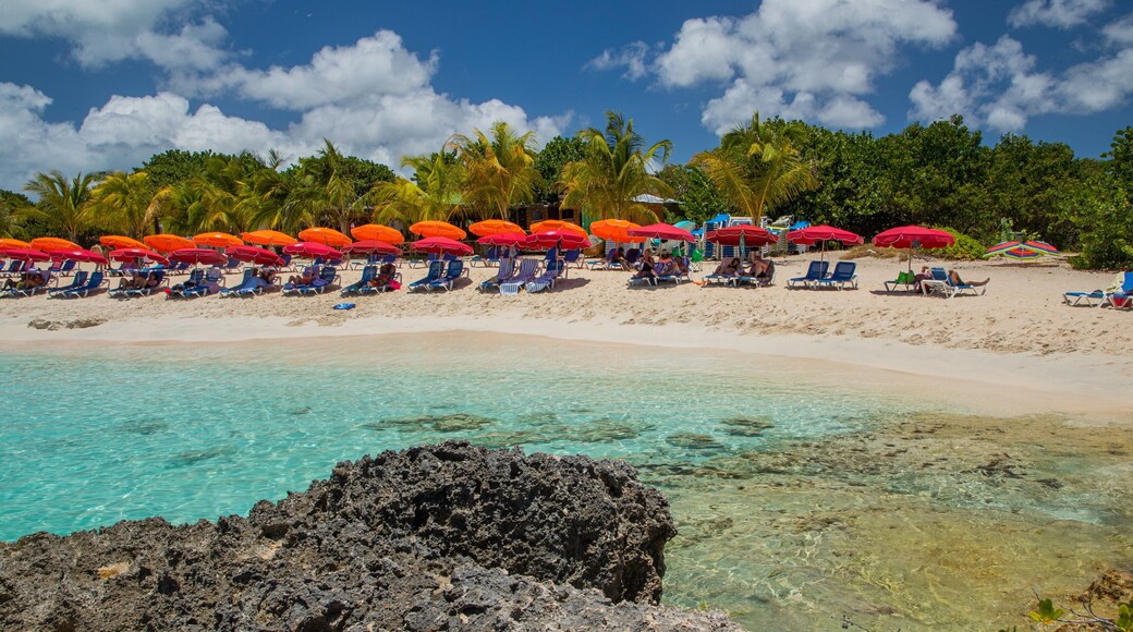 Mullet Bay Beach which includes general coastal views, tropical scenes and a sandy beach