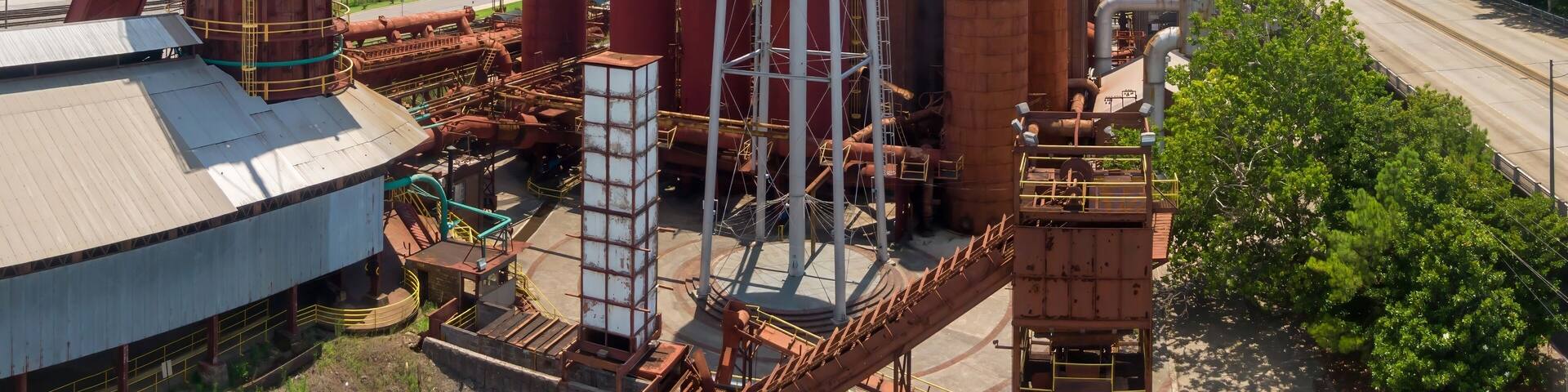 Sloss Furnaces National Historic Landmark in downtown Birmingham, Alabama, United States.