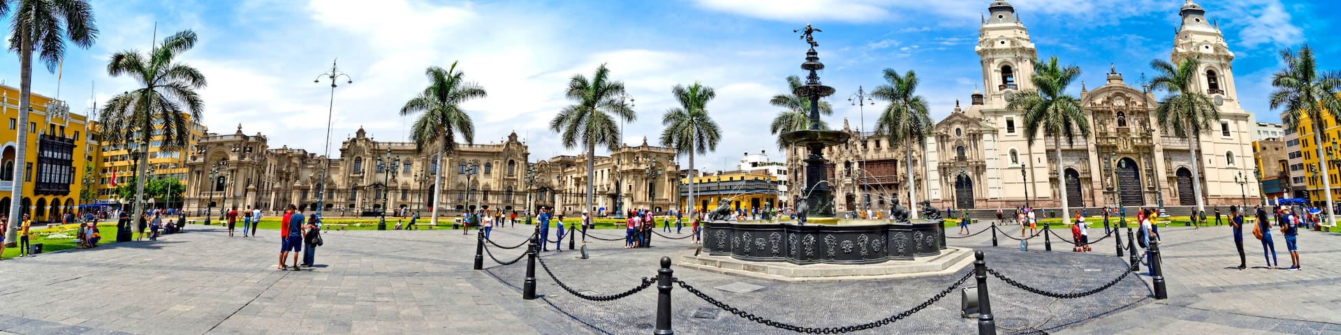 Panorama of the Plaza de Armas - Lima in Peru