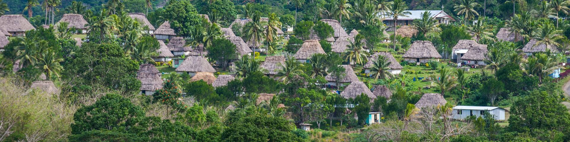 Traditional village of Navala in the Ba Highlands of Viti Levu, Fiji, South Pacific