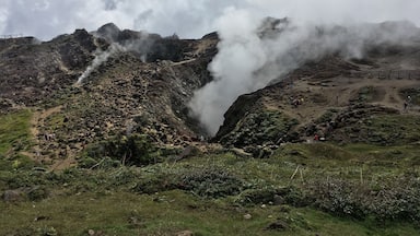 Sulfer fumes coming out of this active volcano on the island of Guadeloupe. (1457m)