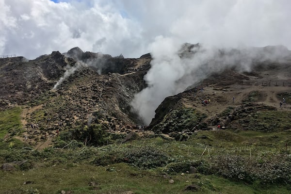 Sulfer fumes coming out of this active volcano on the island of Guadeloupe. (1457m)