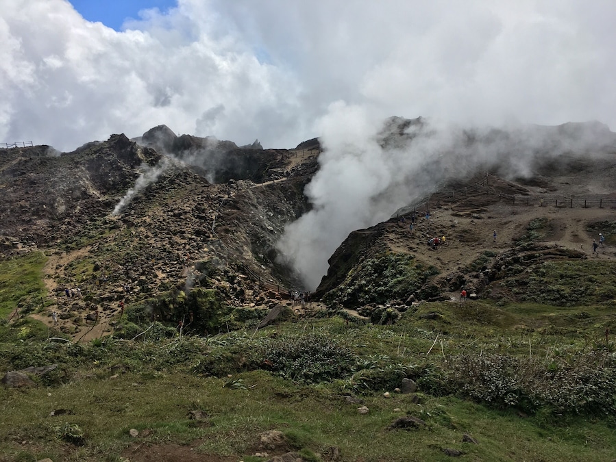 Sulfer fumes coming out of this active volcano on the island of Guadeloupe. (1457m)