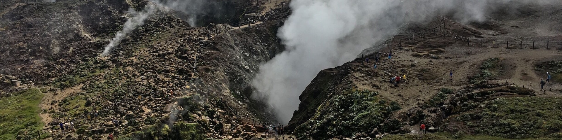 Sulfer fumes coming out of this active volcano on the island of Guadeloupe. (1457m)