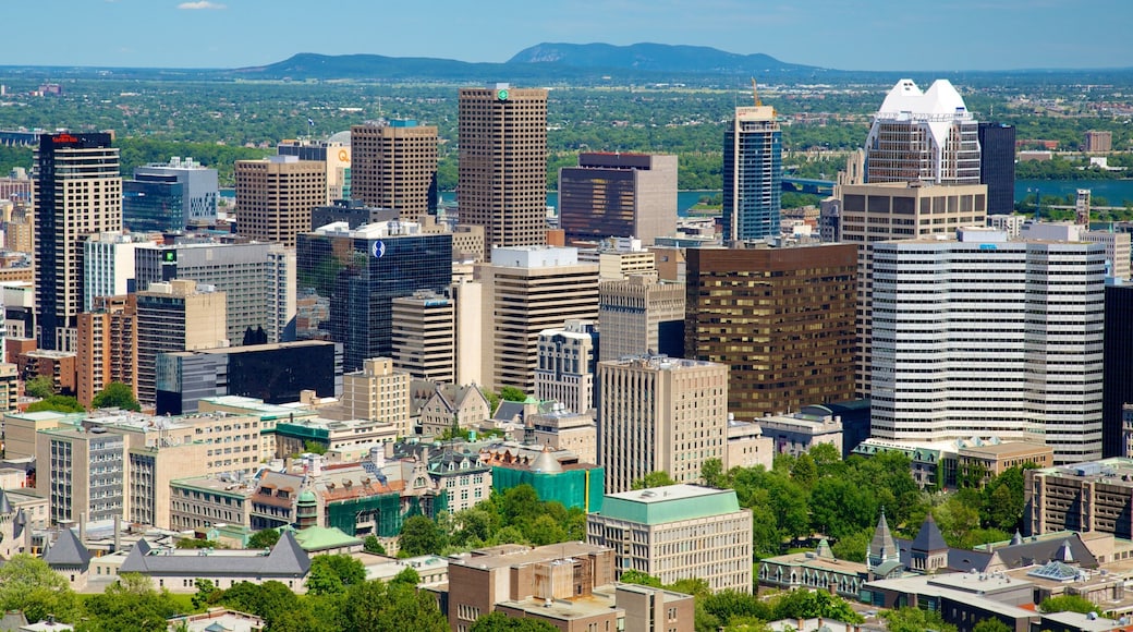 Parc du Mont-Royal montrant building, silhouettes urbaines et ville