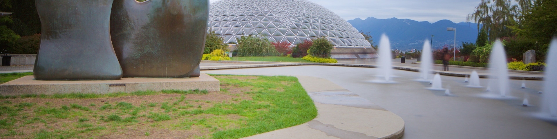 Queen Elizabeth Park featuring a statue or sculpture and a fountain