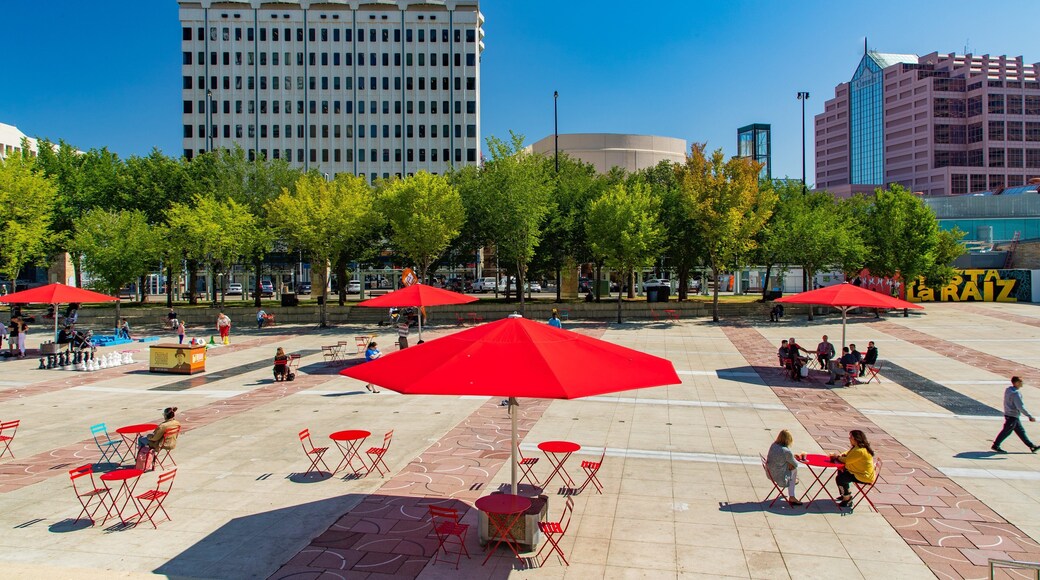 Sir Winston Churchill Square which includes a square or plaza and outdoor eating