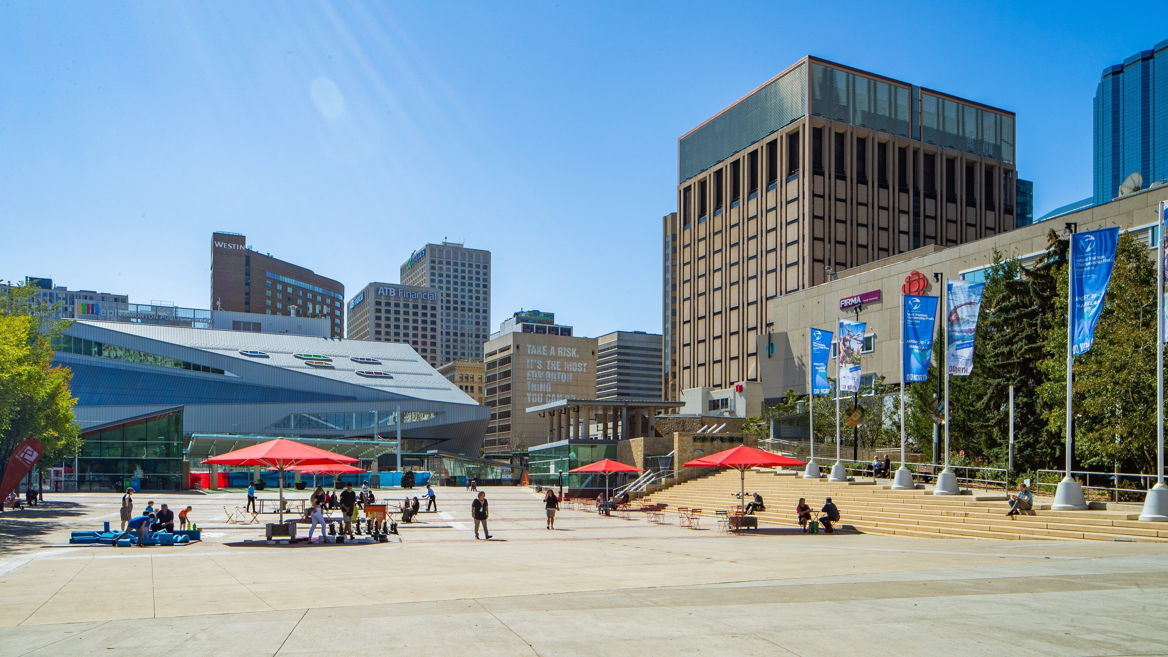 Sir Winston Churchill Square which includes a square or plaza