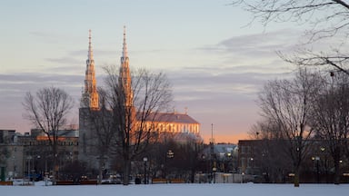 Major\'s Hill Park which includes snow and a church or cathedral
