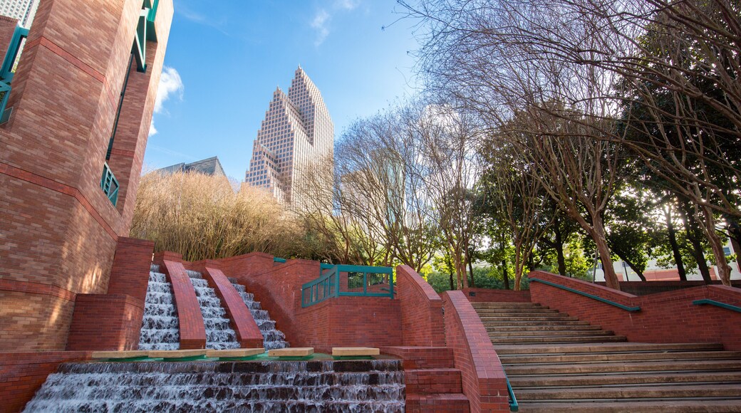 Waterfall in Sesquicentennial park Houston, Texas