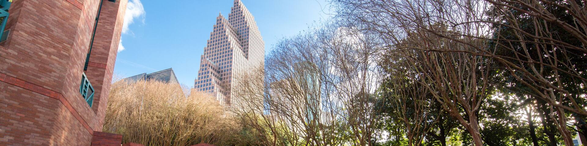 Waterfall in Sesquicentennial park Houston, Texas