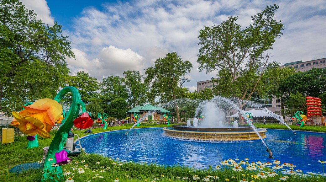 Fountain at Franklin Square, in Philadelphia, Pennsylvania.