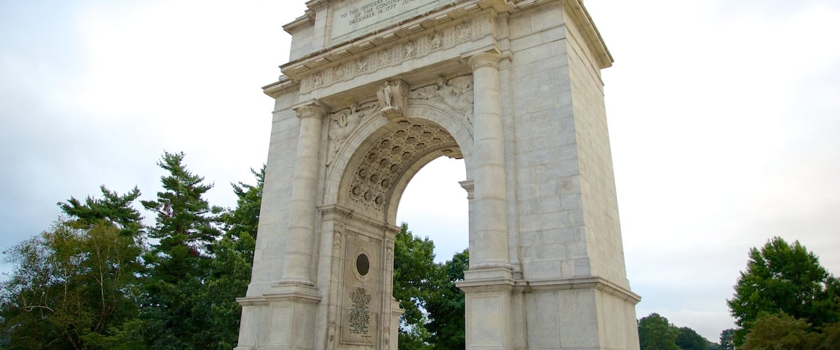 Parque Histórico Nacional de Valley Forge caracterizando arquitetura de patrimônio