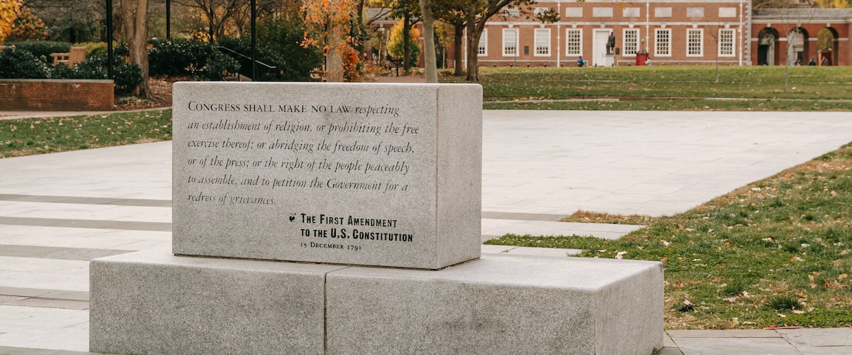 Independence National Historical Park showing signage and a garden